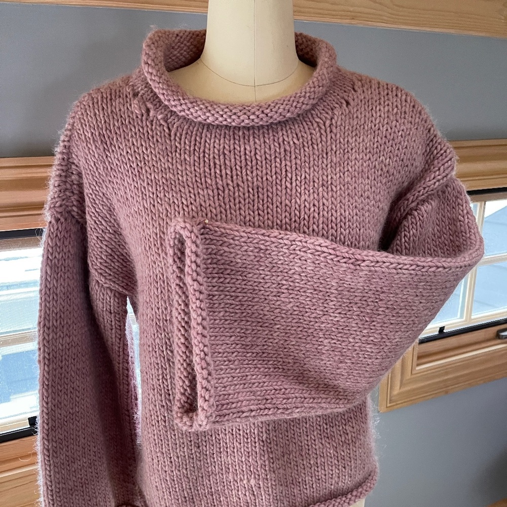 Hand Knit Oversized Bell Sleeve Sweater